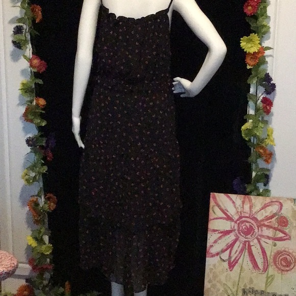 NWT Evie Black W/Dark Red Roses Sleeveless Dress - Picture 6 of 10
